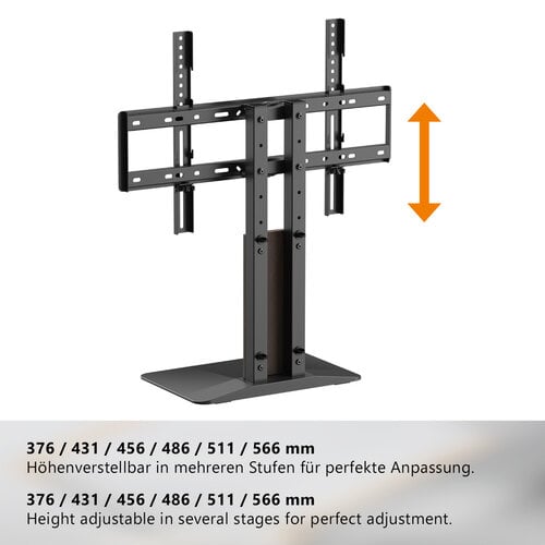 MyWall Universele TV Voet 32-77″ Draaibaar & Verstelbaar – Walnoot – myWall HP 127 L