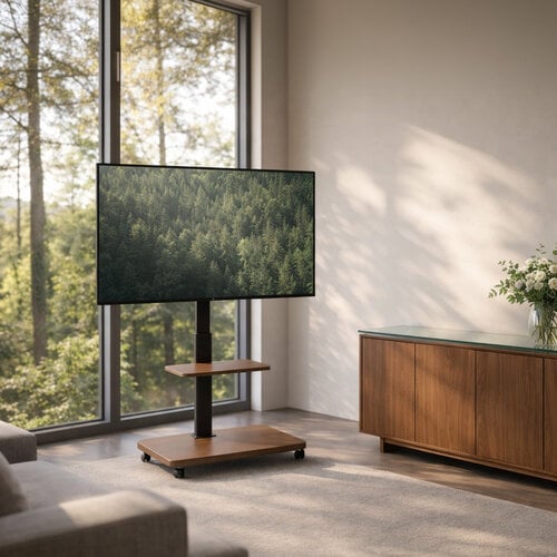 MyWall Verrijdbare TV Standaard 32-75″ Verstelbaar – Walnoot – myWall HP 130 L
