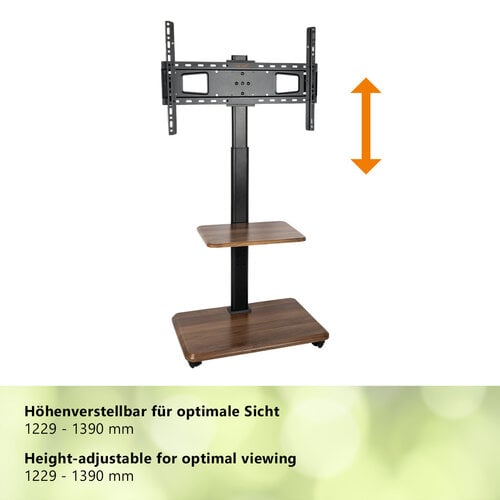 MyWall Verrijdbare TV Standaard 32-75″ Verstelbaar – Walnoot – myWall HP 130 L