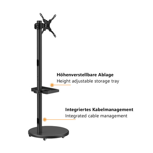 MyWall Verrijdbare TV Standaard 17-43″ Draaibaar & Verstelbaar – HP 90 L