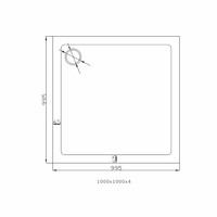 Douchebak Dona Laag Model 100X100X4Cm