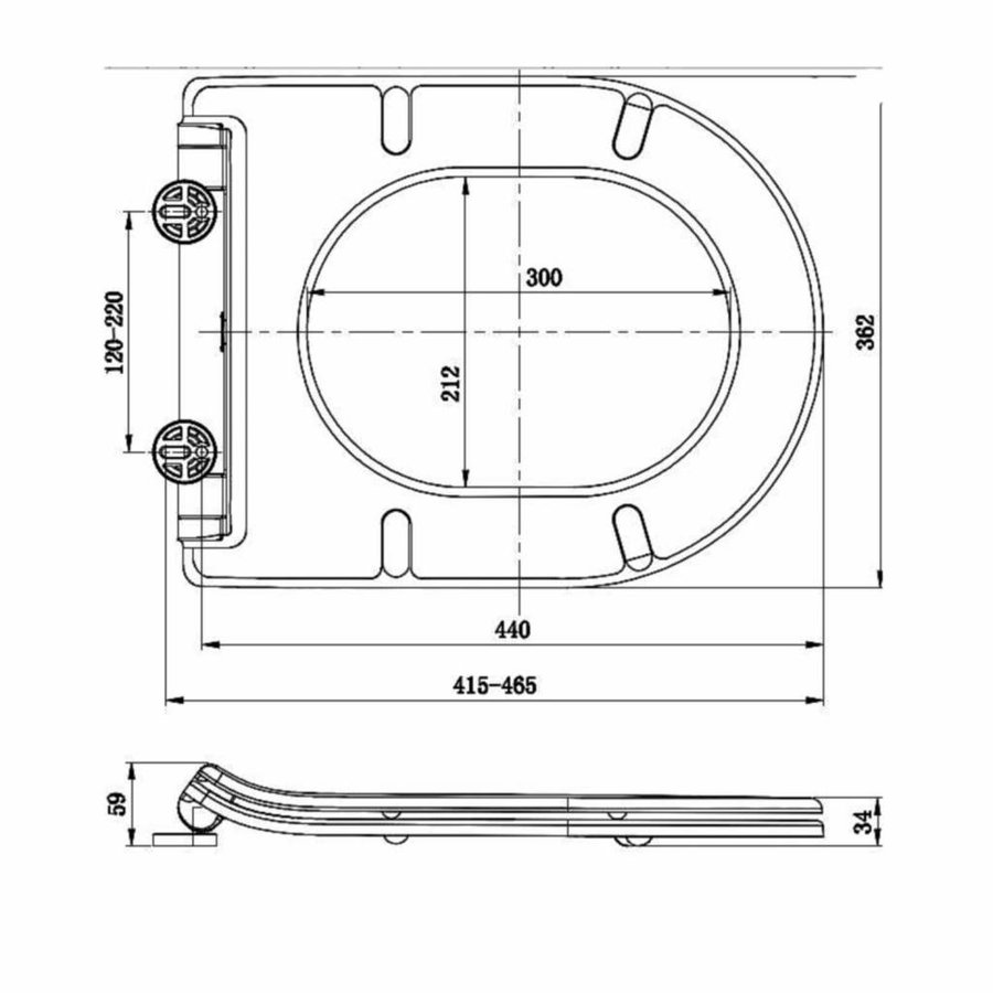 Hangtoilet Vesta Rimless Diepspoel Wit (Incl. Flatline Zitting)