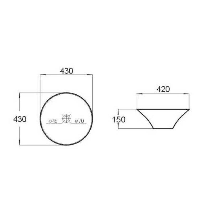 Waskom Taps Opbouw Rond Ø 43Cm Keramiek