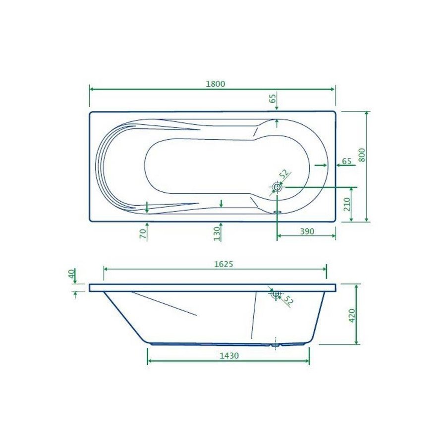 Ligbad Las Vegas Duobad 180X80 Cm