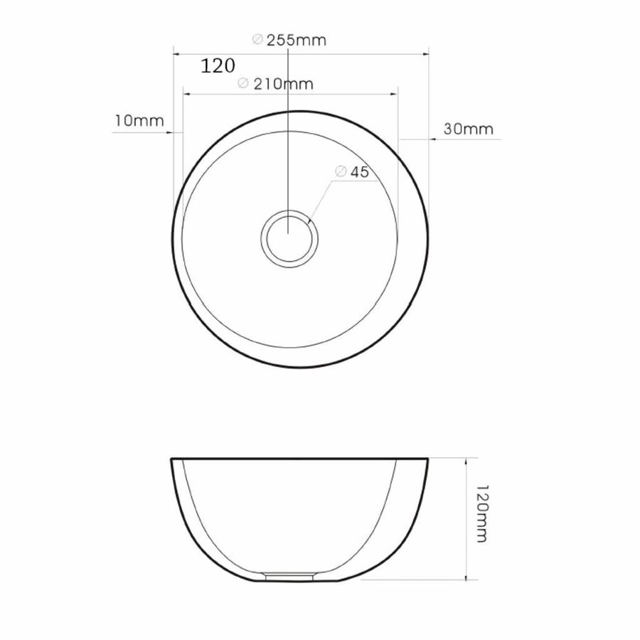 Fontein Round Ø25Cm Opbouw