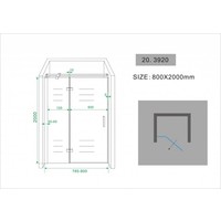 Nis Swingdeur 80X200Cm Met Vast Paneel 8Mm Nano Coating