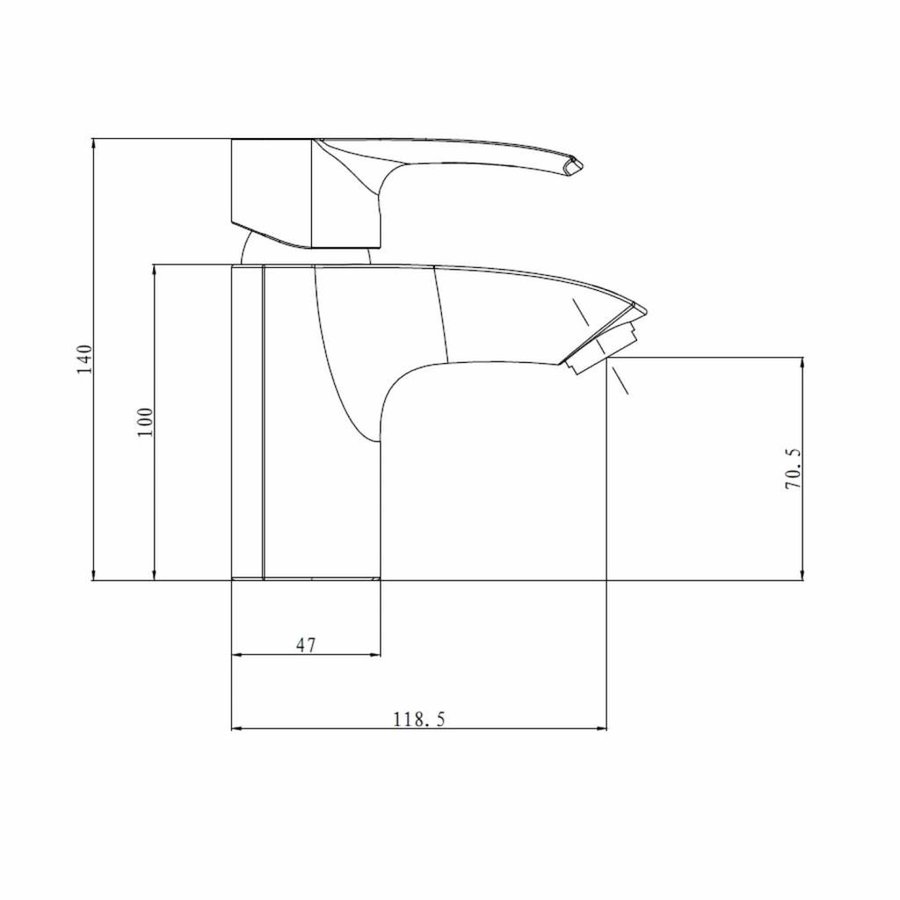 Wastafelmengkraan Boss Chroom 14 Cm