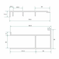 Verbredingsprofiel Voor Douchewand Aluminium 3X200 Of 202Cm