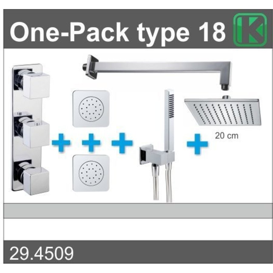 One Pack Inbouwthermostaatset Type 18 (20Cm)