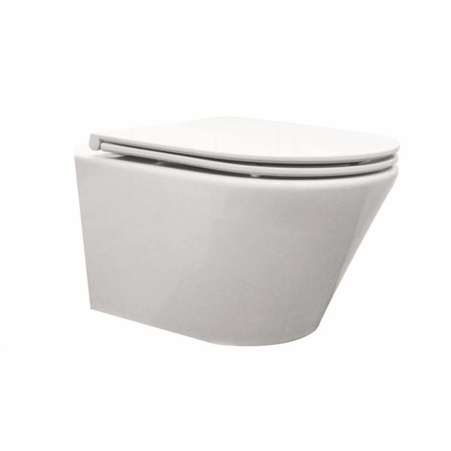 Wandcloset Vesta Junior Diepspoel Rimfree Wit (Inclusief Flatline Zitting)