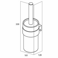 Toiletborstelhouder Bold Muur Glas/Mat Zwart 33.9 Cm