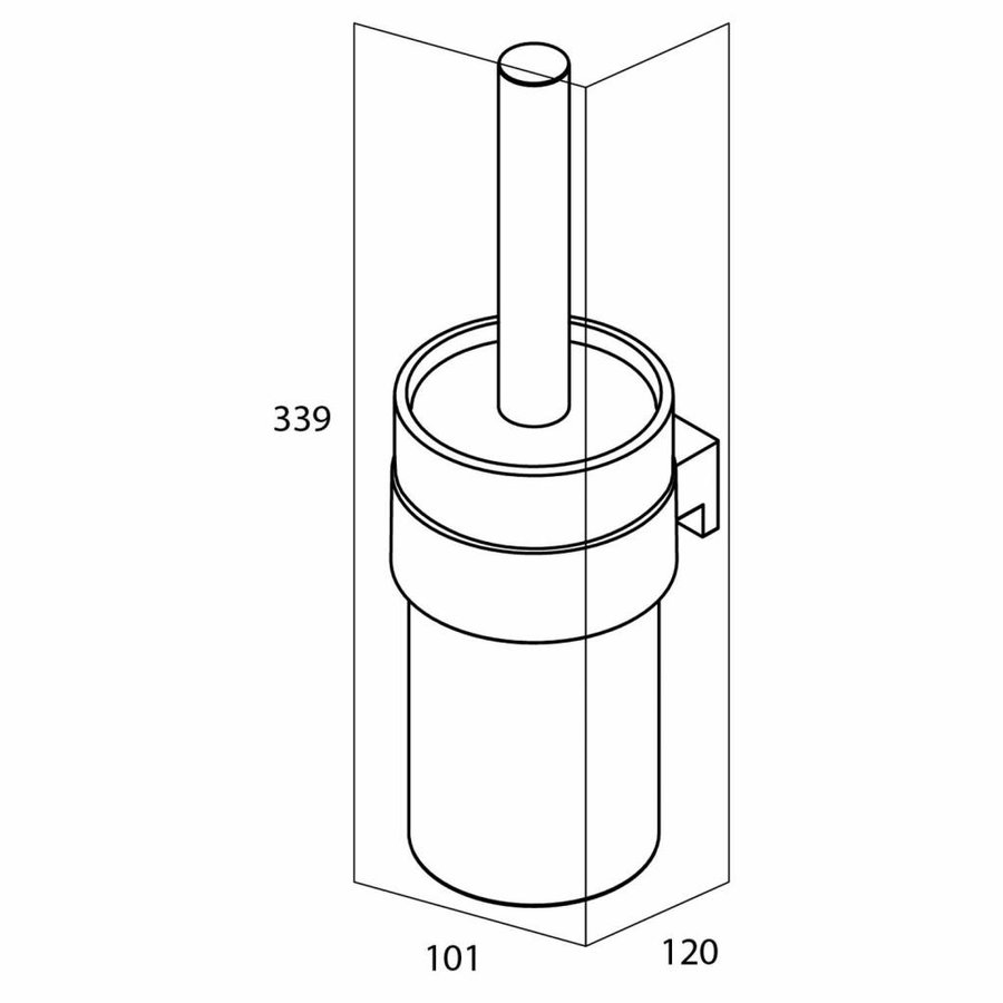 Toiletborstelhouder Bold Muur Glas/Mat Zwart 33.9 Cm