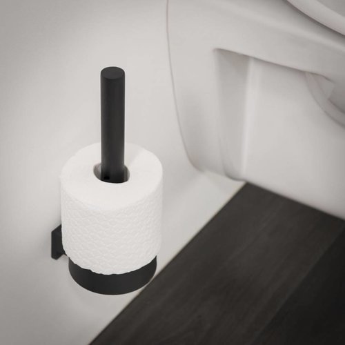 Reserve Toiletrolhouder Bold Muur Rond Mat Zwart 