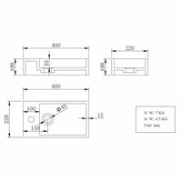 Fontein Solid Surface 40X22X10 Cm (Links Of Rechts)