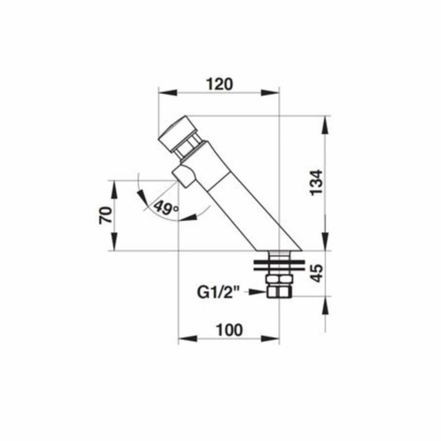 Zelfsluitende Wastafelkraan Koud 15 Sec