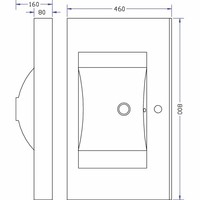 Wastafel Kunstmarmer 60, 80,100,120 Cm (1 Of 2 Kraangaten)