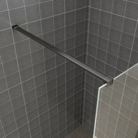 Safety Glass 2.0 Inloopdouche Met Zwart Muurprofiel 10Mm Nano Glas (Alle Maten)