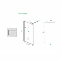Safety Glass 2.0 Inloopdouche Met Zwart Muurprofiel 10Mm Nano Glas (Alle Maten)