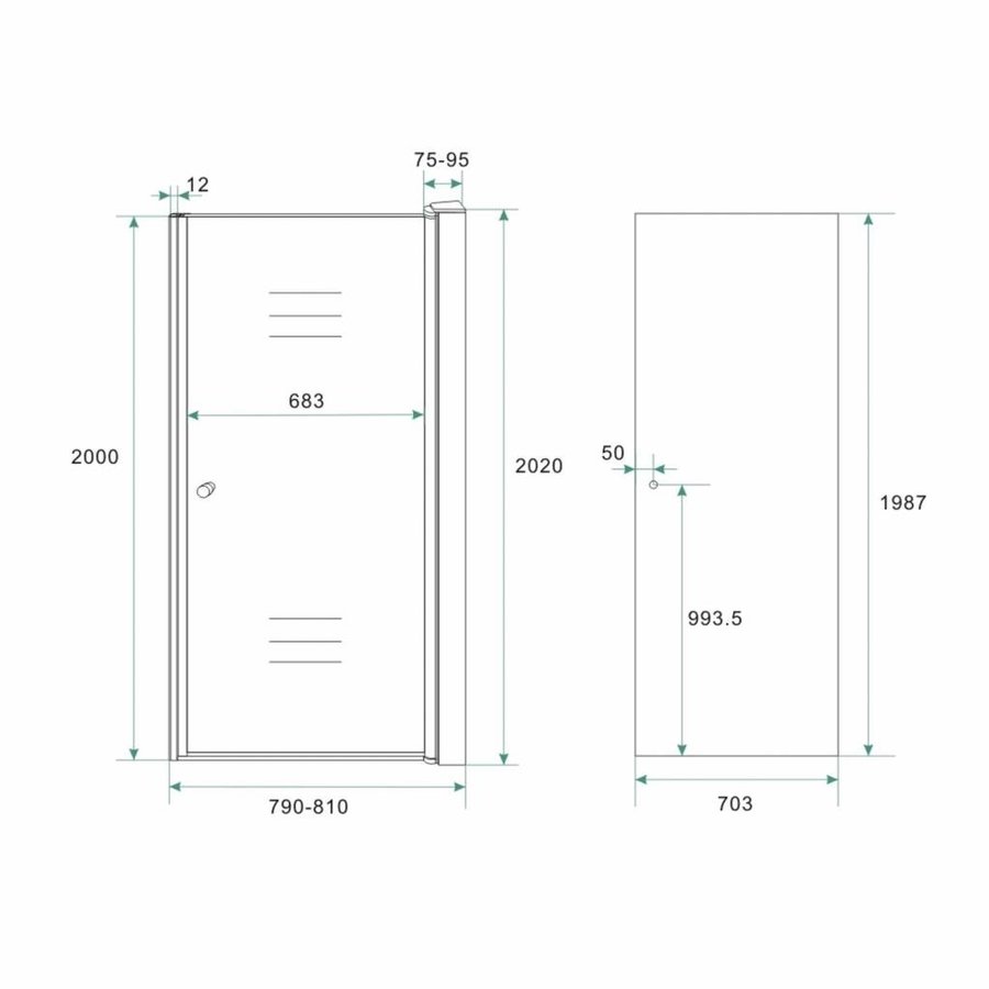 Nisdeuren Rookglas Met Profiel 8Mm Nano Veiligheidsglas 202Cm Hoog (Maten: 60, 70, 80, 90, 100 Cm Breed)