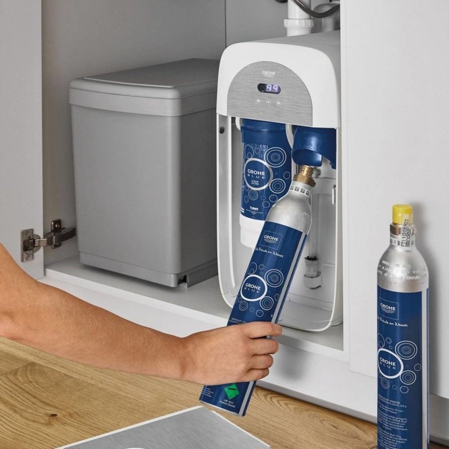 Bruisendwater Keukenkraan Blue Home Starterkit Chilled En Sparkling Water Mono Of Duo (Chroom Of Rvs)