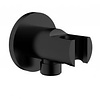 luxe Messing muur doucheaansluiting met opsteek 1/2'' zwart