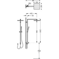 Barras Y Ducha Antikalk doucheset CUADRO Hoofddouche 250x250 mm 107476