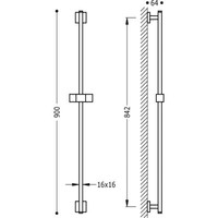 Barras Y Ducha CUADRO glijstang Messing 107935