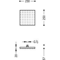 Barras Y Ducha Antikalk douchekop FULL Hoofddouche chroom 250x250 mm 13413826