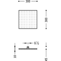 Barras Y Ducha Antikalk douchekop CUB‑300 Messing 300x300 mm 13413830