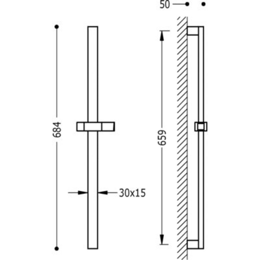 Barras Y Ducha PROJECT glijstang Messing 134516