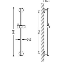 Barras Y Ducha Glijstang MINIMAL Ø 19 mm 134618