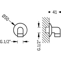 Barras Y Ducha Wall elbow adapter for shower hose Connection 1/2" 134873