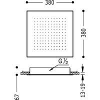 Barras Y Ducha Antikalk douchekop RVS 380x380 mm 134944