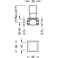 Cuadro Stopkraan met schroefdraad 3/4" 107511