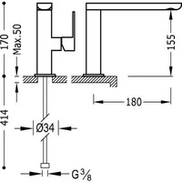 Loft Wastafelmengkraan uitloop 35x15 mm 20020501