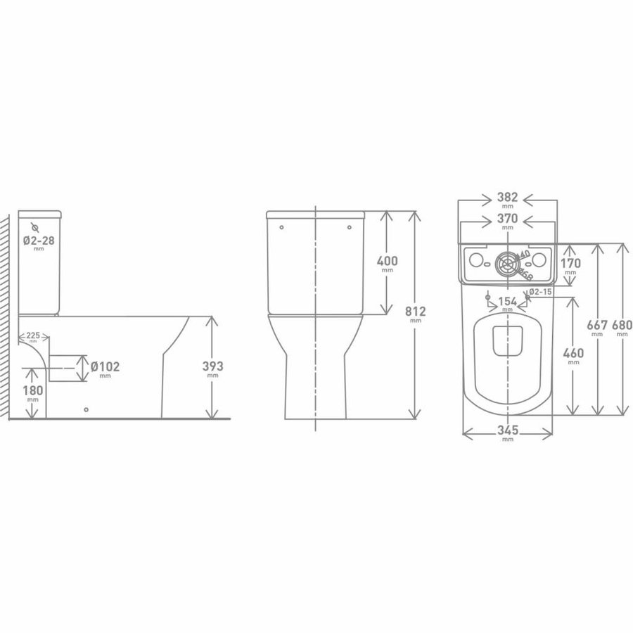 Duoblok Ike Rimless (inclusief reservoir en zitting) Universeel