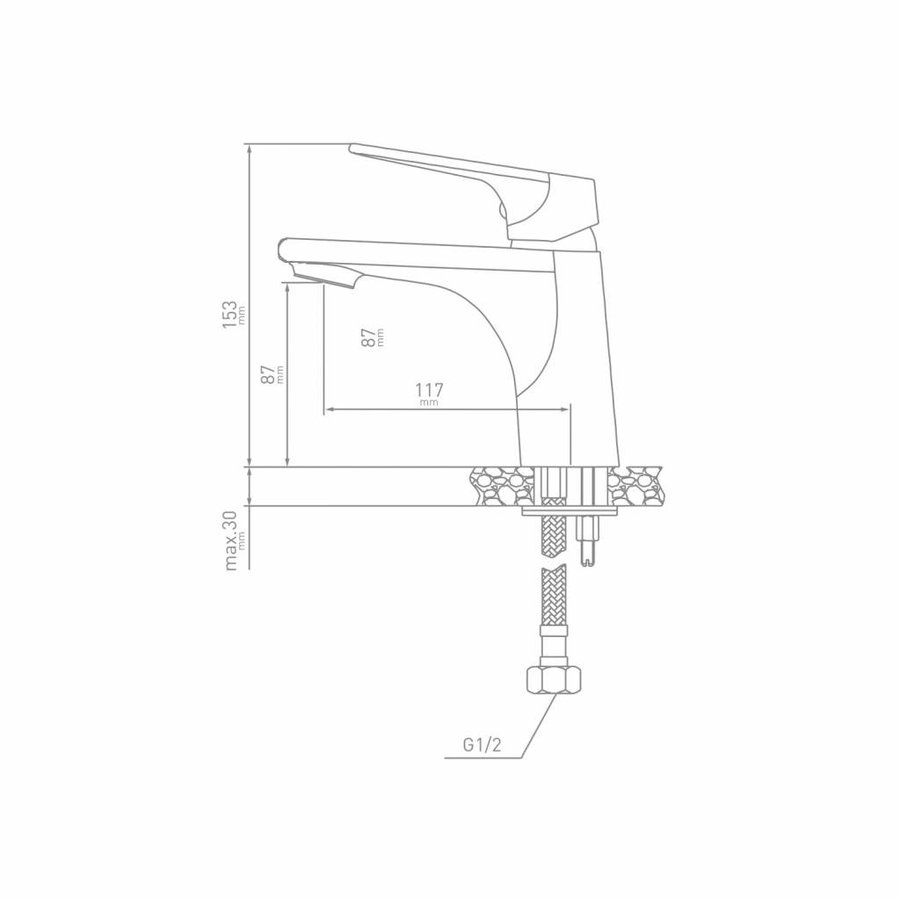 Wastafelmengkraan Move Eengreeps Chroom (incl clickwaste)