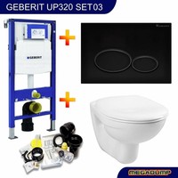 UP320 Toiletset 03 Megasplash Basic Smart Met Matzwarte Drukplaat