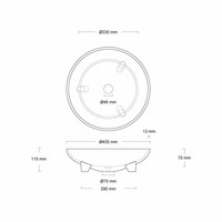 Opzet Wastafel Caldera Beton 43.5x11.5 cm (6 Kleuren)