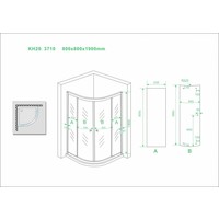 Wiesbaden eco 1/4 ronde douchecabine 5mm 800x800x1900 helder glas