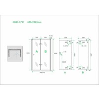 Wiesbaden vouwbare nisdeur 800x2020 rechts 8mm NANO glas