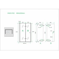 Wiesbaden vouwbare nisdeur 900x2020 links 8mm NANO glas