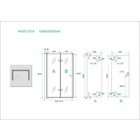 Wiesbaden vouwbare nisdeur 1000x2020 links 8mm NANO glas