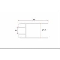 Wiesbaden chroom glasprofiel tbv muurprofiel glasdikte 1cm lengte 200 cm