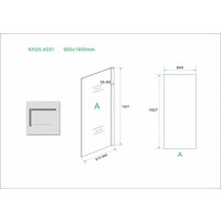 Wiesbaden eco zijwand voor eco nisdeur 900x1950 6mm