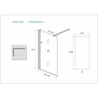 Wiesbaden inloopdouche + Safety Glass + ZWART muurprofiel 1000x2000 10mm NANO