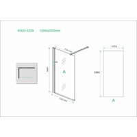 Wiesbaden inloopdouche + Safety Glass + ZWART muurprofiel 1200x2000 10mm NANO