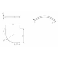 Wiesbaden voorzetpaneel + poten 10 cm Hoog tbv 1/4 r.douchebak acryl 90x90 wit