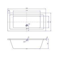 Wiesbaden Santino SQ inbouw ligbad 190*90*49 cm wit DUO