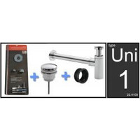 Luxe Fontein/Wastafel Aansluitset Xellanz Geno met Clickwaste en Sifon Chroom